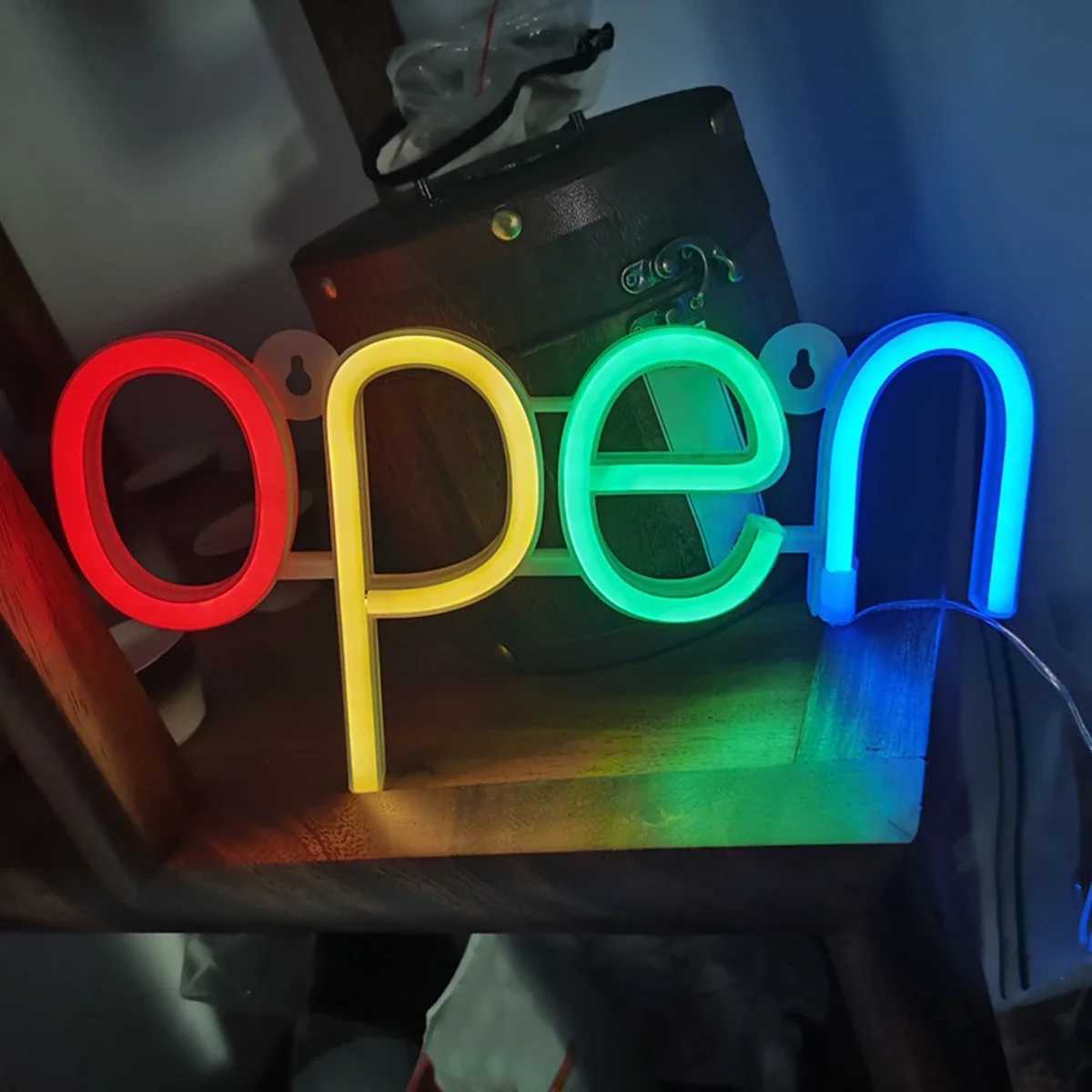 Business Sign Open Neon Sign LED Night Light Hanging Window Shop Cafe Bar Restaurant Decoration Personalized Custom Neon LampXJ250626