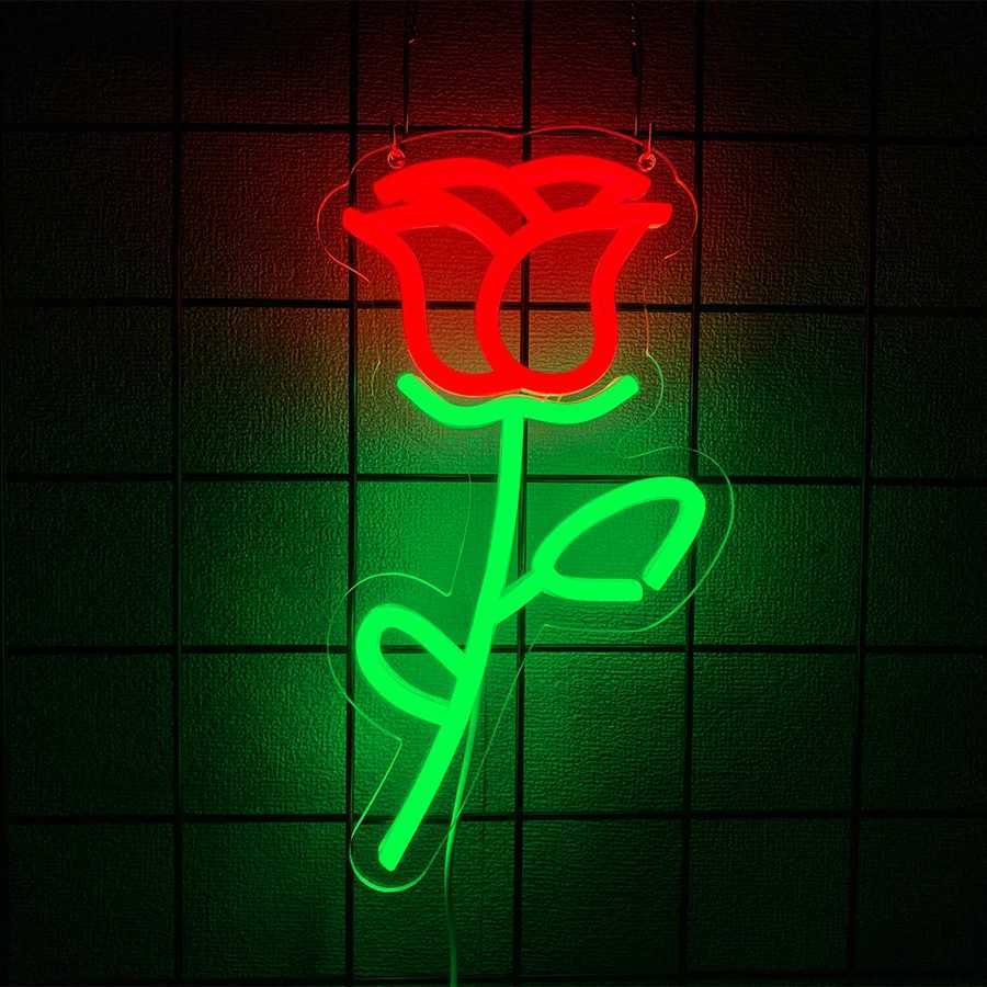 LED Neon SignLED Leaf Neon Light SignsFlower Bunch Store Shop Bedroom Garden Wall Decor Gift for Mothers or Valentines DayXJ250626
