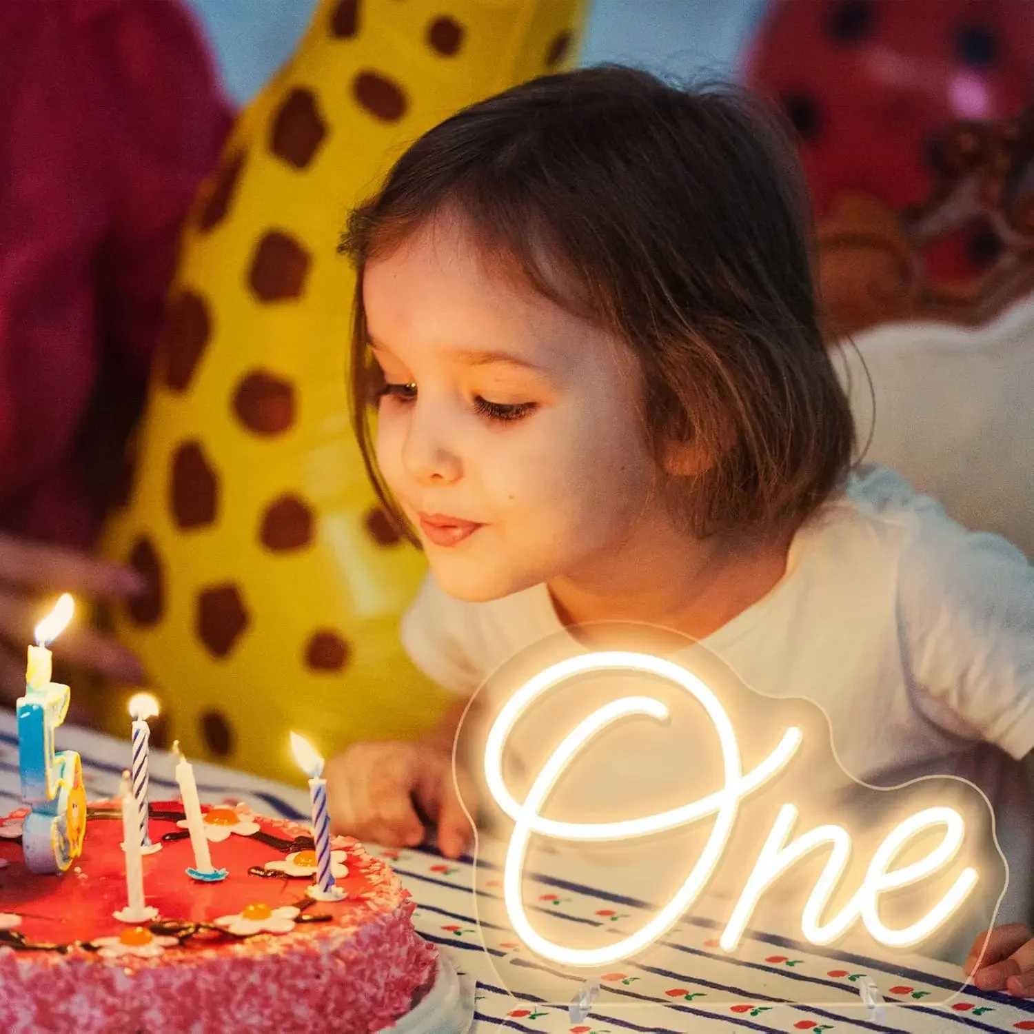 One Neon Sign for First Birthday One Table Number LED Neon Light Lamp for Home Birthday Party Decor Photo Prop Christmas Gift XJ250626