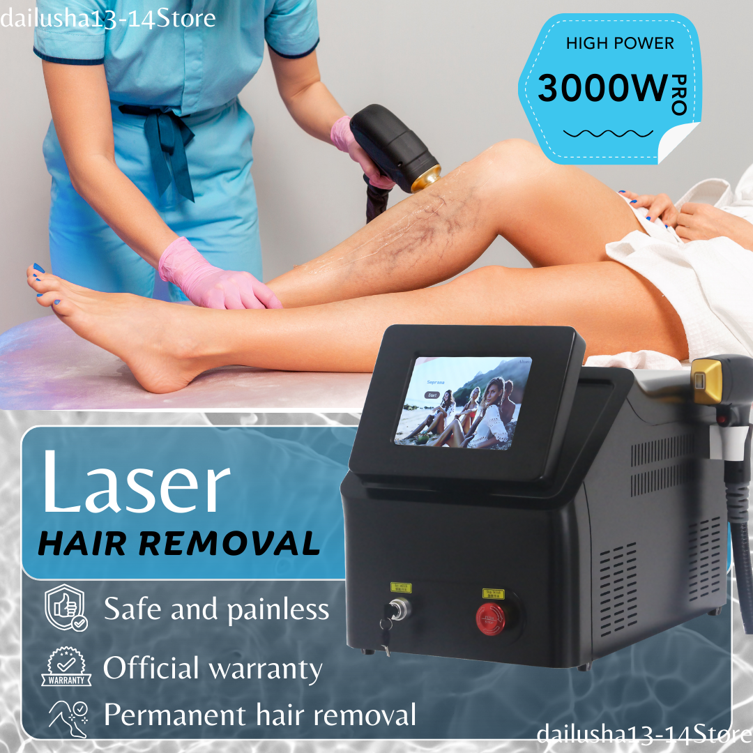 Super High Power Diode Laser 755 808 1064NM Multi Wavelengths Hair Removal Machine Cooling Head Painless Laser Epilator