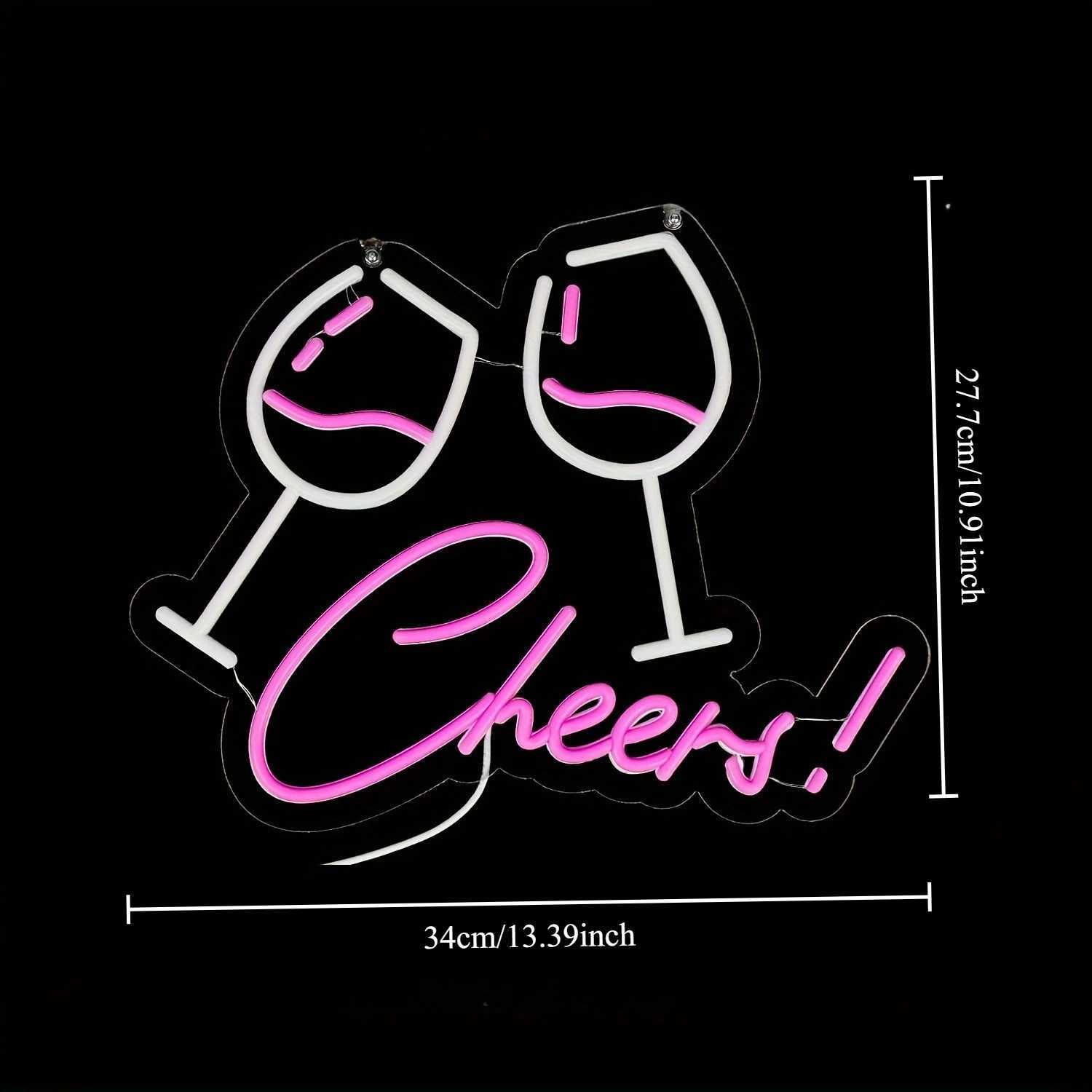 Cheers Neon Sign Tall Glass USB Wall Light Dimmable Push Button Bars Clubs Man Caves Parties Vibrant Neon Durable Acrylic Decor XJ250626