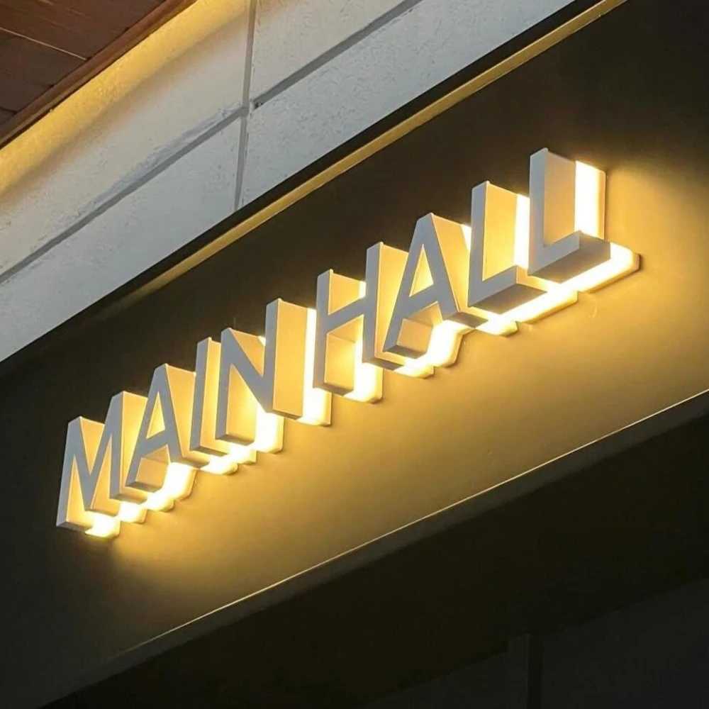 Custom 3D Letter Business Large Illuminated Sign Metal Backlit Signage LED for Store Company Signage Metal Neon LED Sign OutdoorXJ250626