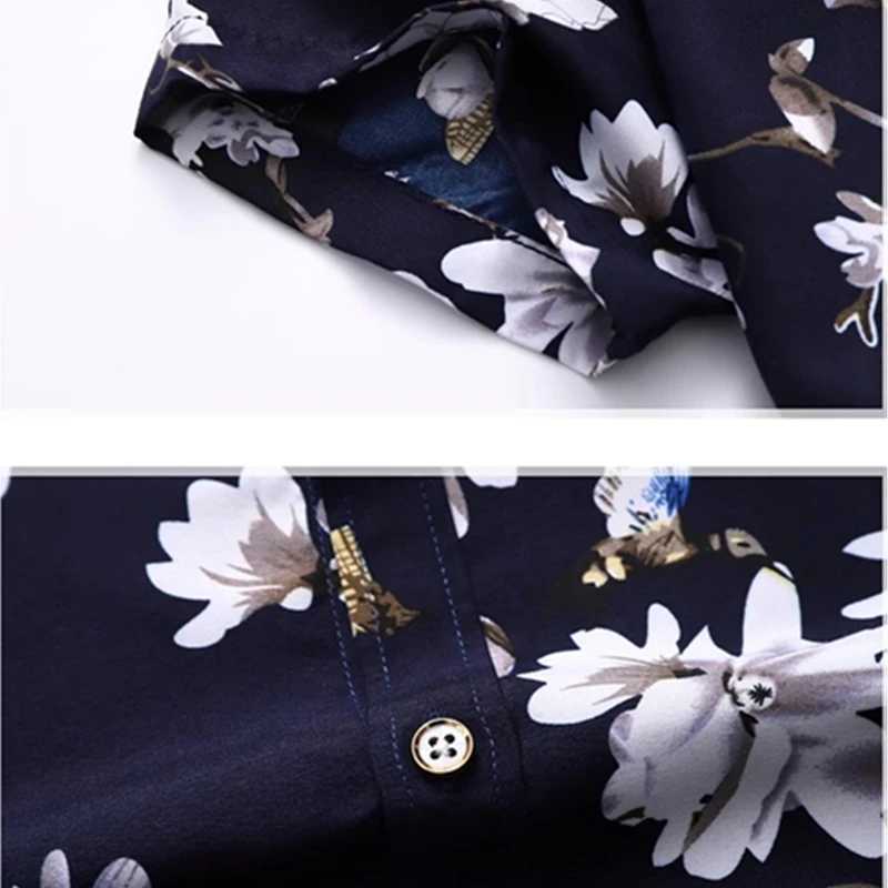 Summer Mens Shirts Printed Short-Sleeved Plus Size Youth Casual Short-Sleeved Floral Shirt M-7XL Code W250627