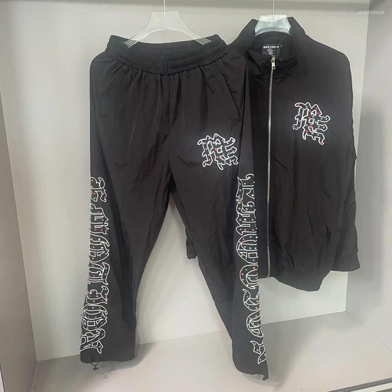 Lanjia- Men's Pants Color Rhinestone Drill Shinning Sport And Jackets Tracksuits Streetwear Casual Baggy Drawstring Sweatpants 6Dd81