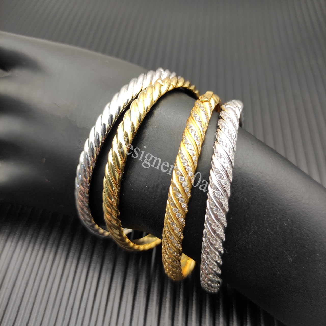 DY Plated gold bracelet designer yurmenlys bracelet women opening cable wire pearl head classic style jewelry woman luxury bracelets bangle twisted street casual