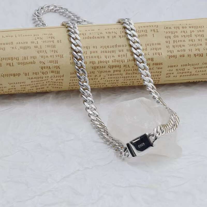 6mm 8mm 10mm Width Hip Hop Moissanite Cuban Chain Necklace Sterling Silver925 Iced Out Moissanite Miami Cuban Link Chain