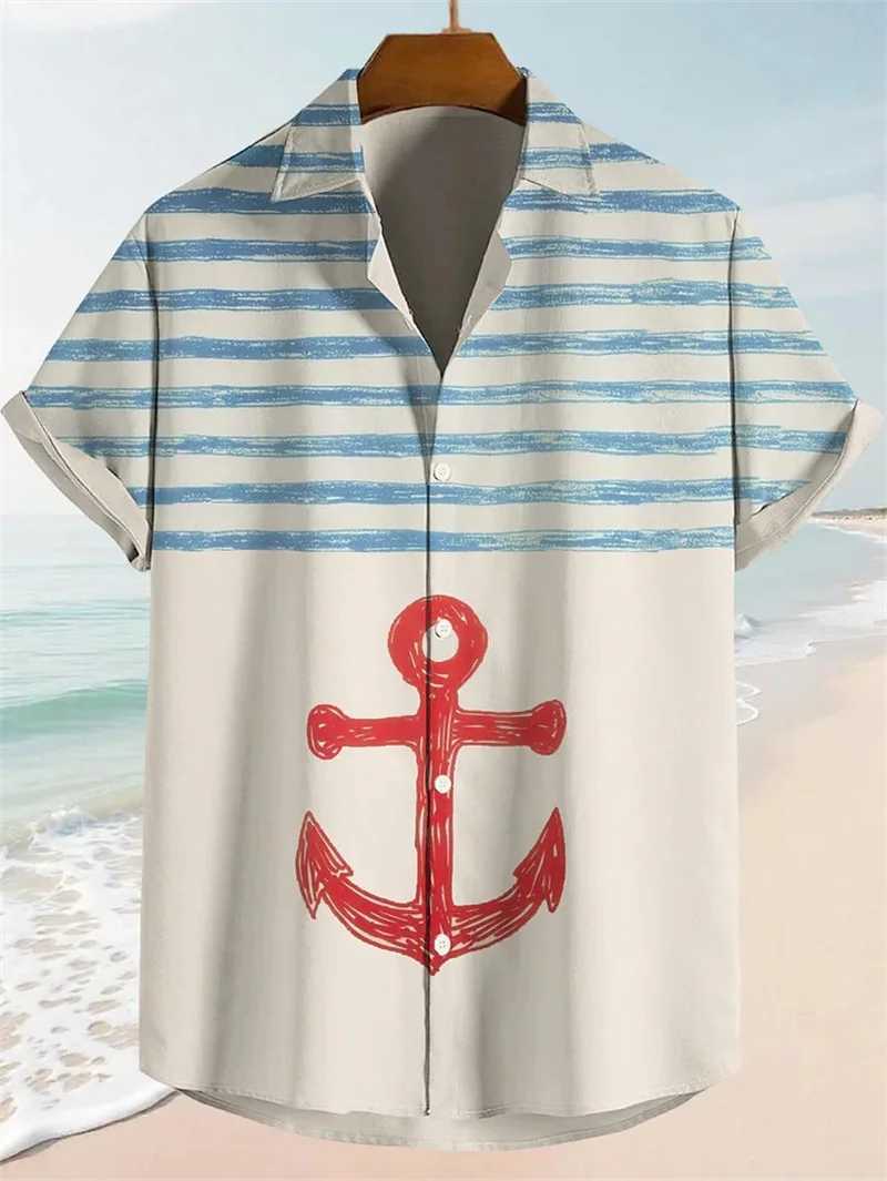 Mens Shirt Summer Casual Fashion Short Sleeved Loose Breathable Hawaiian Shirt mens Casual mens Clothing Top W250627