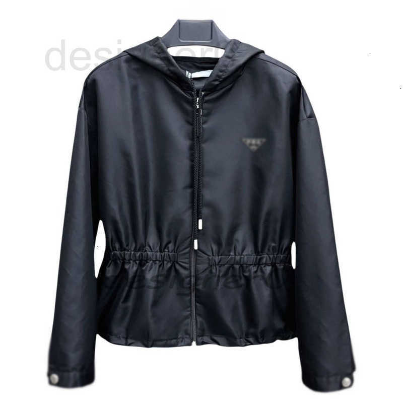Women's Jackets designerP-R-A Classic Original Designer Nylon Hooded Fashion Triangle Jacket Brands Black Zipper Casual Sports Windproof Waterproof Coats A0B3