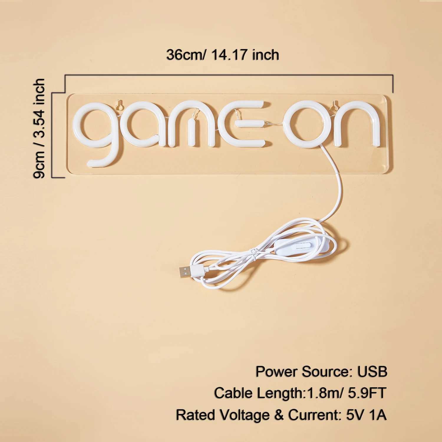 Chi-buy LED Neon Game On USB Powered Neon Signs Night Light 3D Wall Art Game Room Bedroom Living Room Decor Lamp SignsXJ250626