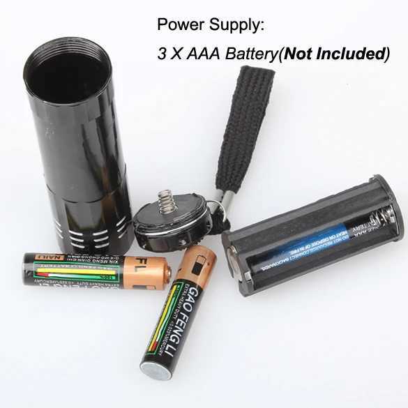 Portable Mini 9 LED Flashlight High Quality 3 AAA Battery Operated Pen Light Torch with Lanyard Outdoor Pocket Flashlight W250701