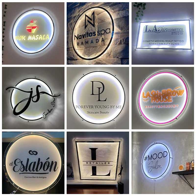 Custom 3D Acrylic Business Beauty Salon Nail Hair Studio Signs Personalized Company Name LED Neon Lights DropshippingXJ250626