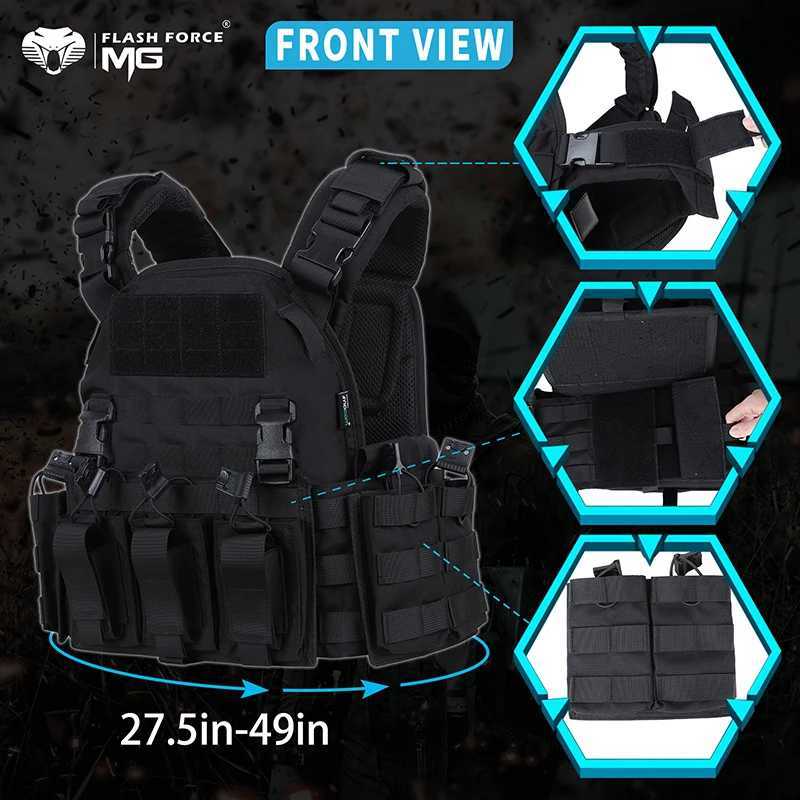 MGFLASHFORCE Tactical Vest Plate Carrier Hunting Vest Molle Airsoft Combat Vest for Men XJ250627