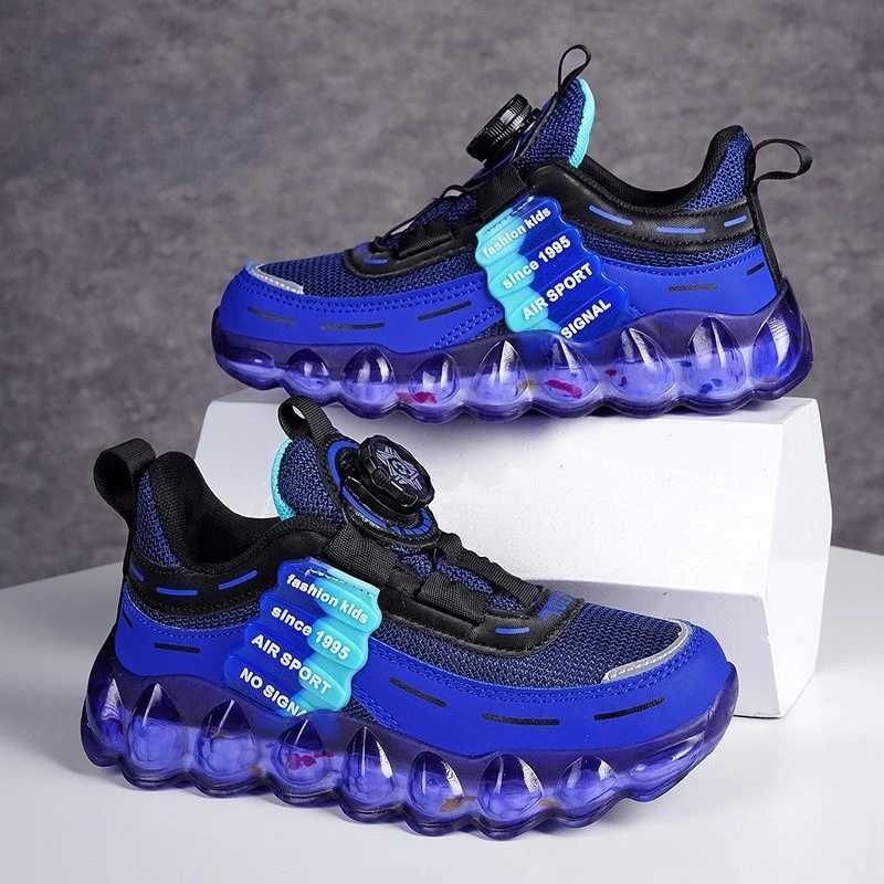 Boys and Girls Sneakers Lightweight Running Rotate Button Rubber Outsole Children Sport Shoes Outdoor Casual Kids Footwear C260130