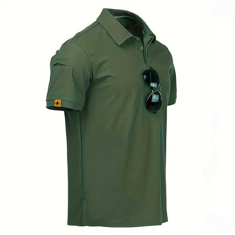 Mens Summer Polo Shirt Short Sleeve Moisture Wicking Golf Running Sports Short Sleeve Collared Shirt Tennis T-Shirt Top XJ250627
