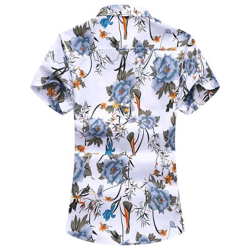 Summer Mens Short Sleeve Printed Shirt Fashionable Casual Lapel Shirts Asian Size Camisa M-5XL 6XL 7XL Chemise W250627