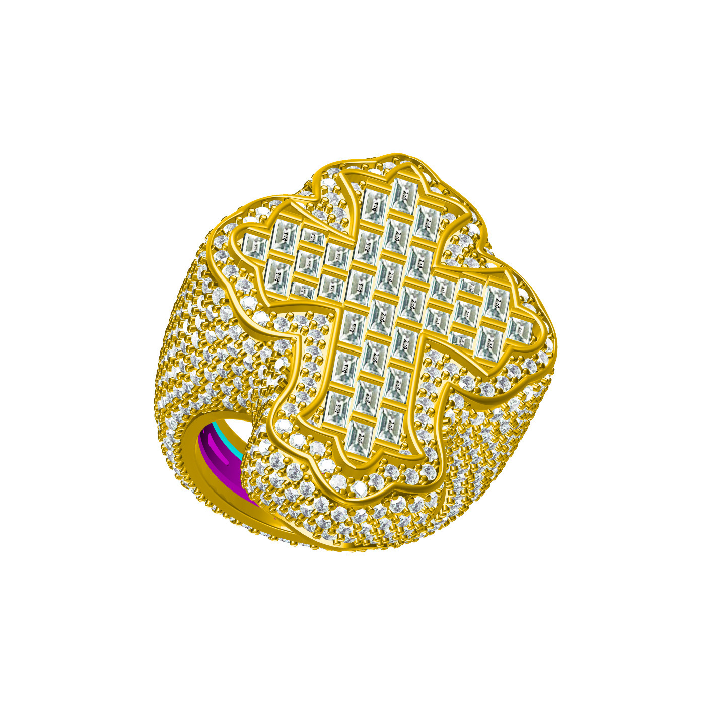 New Release Luxury VVS Moissanite Iced Out Hip Hop Cross Ring Edgy Trendy Branded Couple Jewelry Passes the Diamond Tester