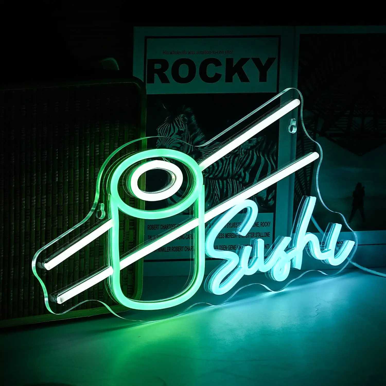 Sushi Neon Sign Bar Wine Glass LED Neon Light Sign USB Powered for Game Room Man Cave Club Bar Shop Wall Birthday Party Decor XJ250626
