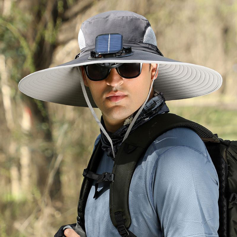 Solar Fan Cap Sunhat Wide Brim Hats Caps Fashion Accessories Sunbonnet Solar Energy Power Sun Protection Cooling Unisex Multiple Fans