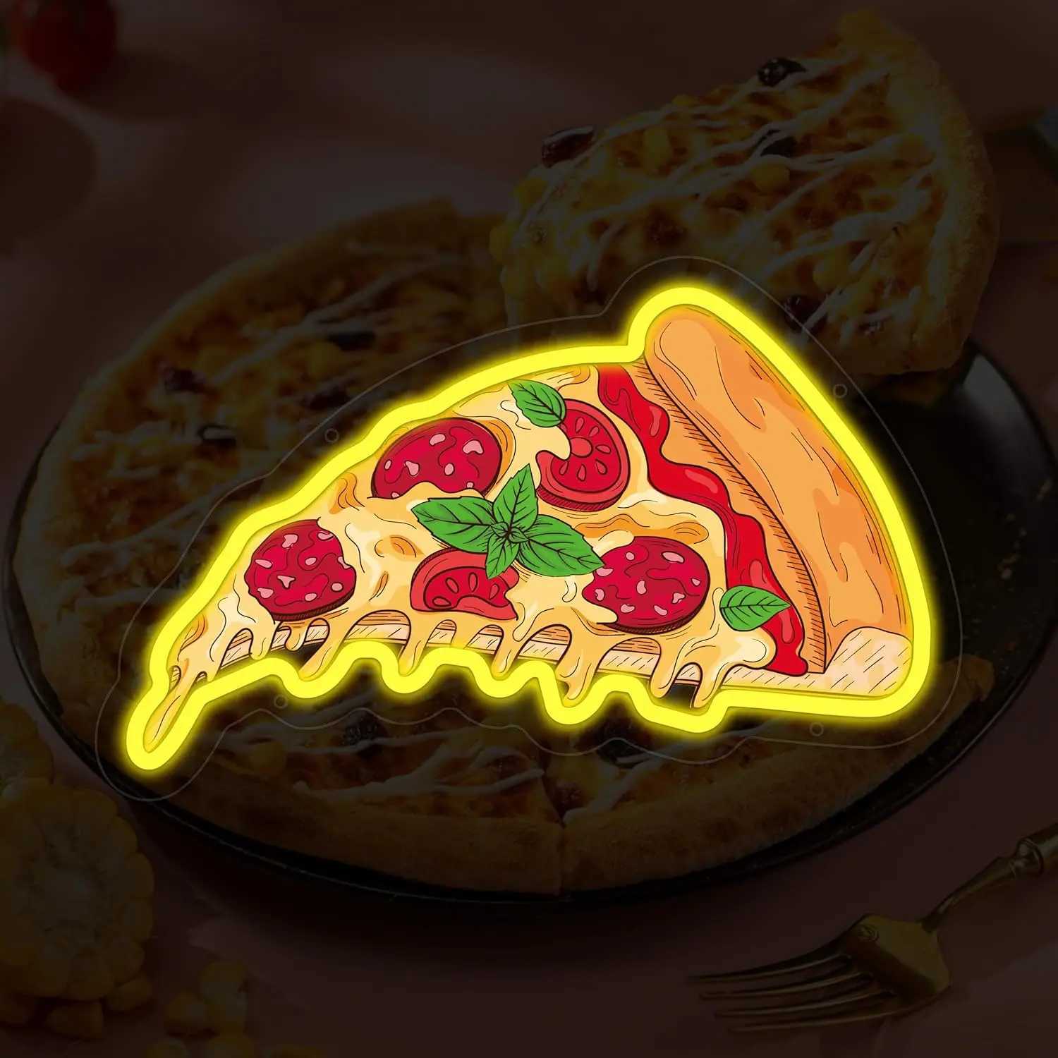 Pizza Neon Sign for Wall Decor Kids USB Night Light Dimmable LED Sign Reusable for Boys and Girls for Bedroom and Living Room XJ250626