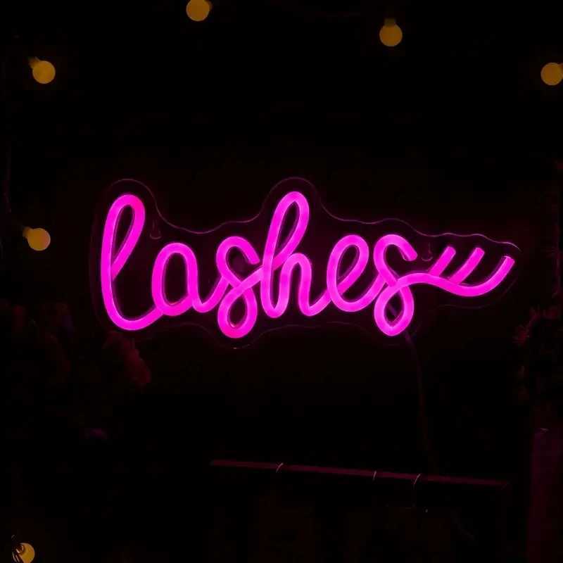 Lashes LED Neon Sign Light Up Signs for Wall Decor Lashes Salon Beauty Room Decor Indoor Outdoor Lights for Bedroom Shop Room XJ250626
