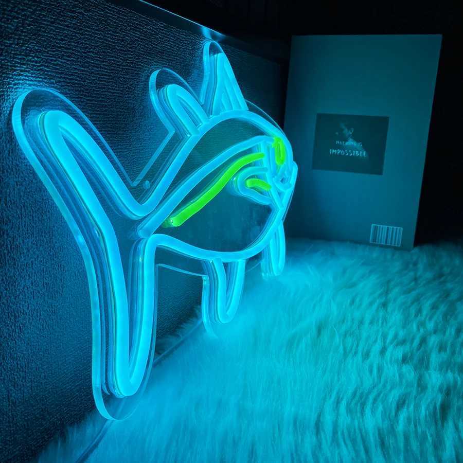Tuna Neon Sign Blue Green Fish Neon Lights Signs for Wall Decor LED Signs for Bedroom Living Room Restaurant Shop Birthday Gifts XJ250626