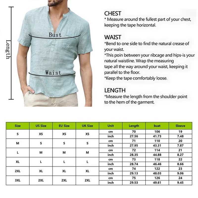 High Quality 2025 New Mens Cotton Linen V Neck Bandage T Shirts Male Solid Color Casual T-shirt Tops S-3XL W250627