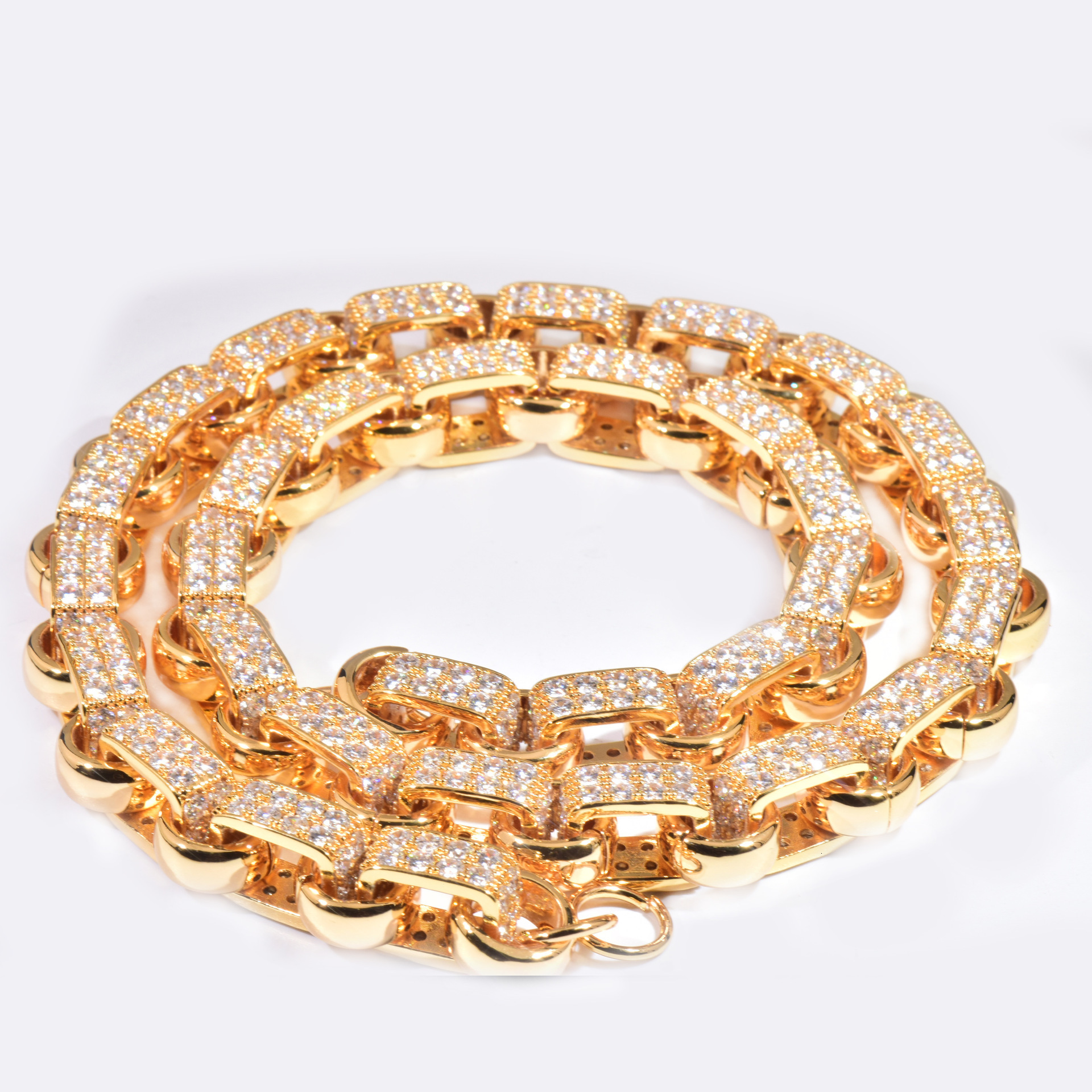 New Release Luxury VVS Moissanite Iced Out Hip Hop 8mm Square Chain Bling High-Quality Multi-Size Statement Necklace Pass the diamond tester