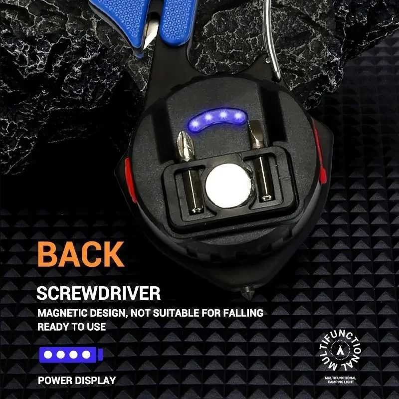 LED Flashlight Portable Multifunctional Mini COB Keychain Lamp USB Rechargeable Work Light Strong Torch Camping Outdoor Lantern W250701