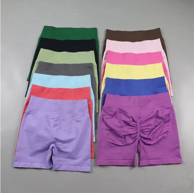 Impact Shorts With Low Ribbed Band Yoga Shorts Seamless Flex Scrunch Bum Workout Gym Shorts Yoga Booty Running dyfn Short Pants