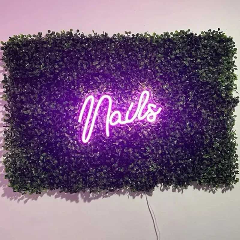 1pc PS Nails Neon Light Creative Letter Design LED Neon Light Sign For Home. Nails Studio Salon XJ250626