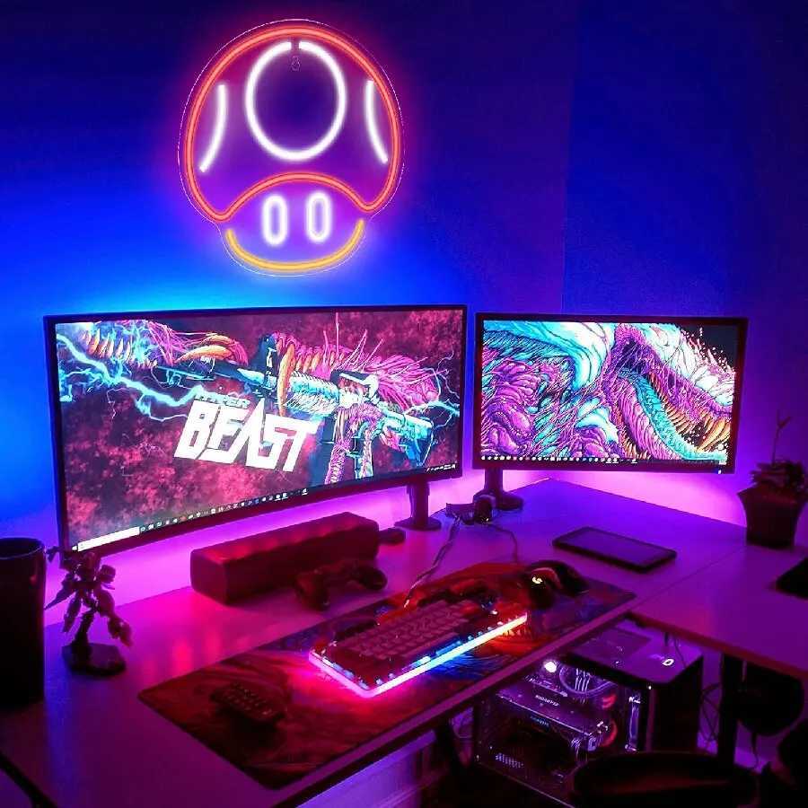 Neon Sign The Ghost Face LED Neon Light Lamp Acrylic Sign for Game Room Decor Gaming Light Accessory Gifts for Boy Room DecorXJ250626