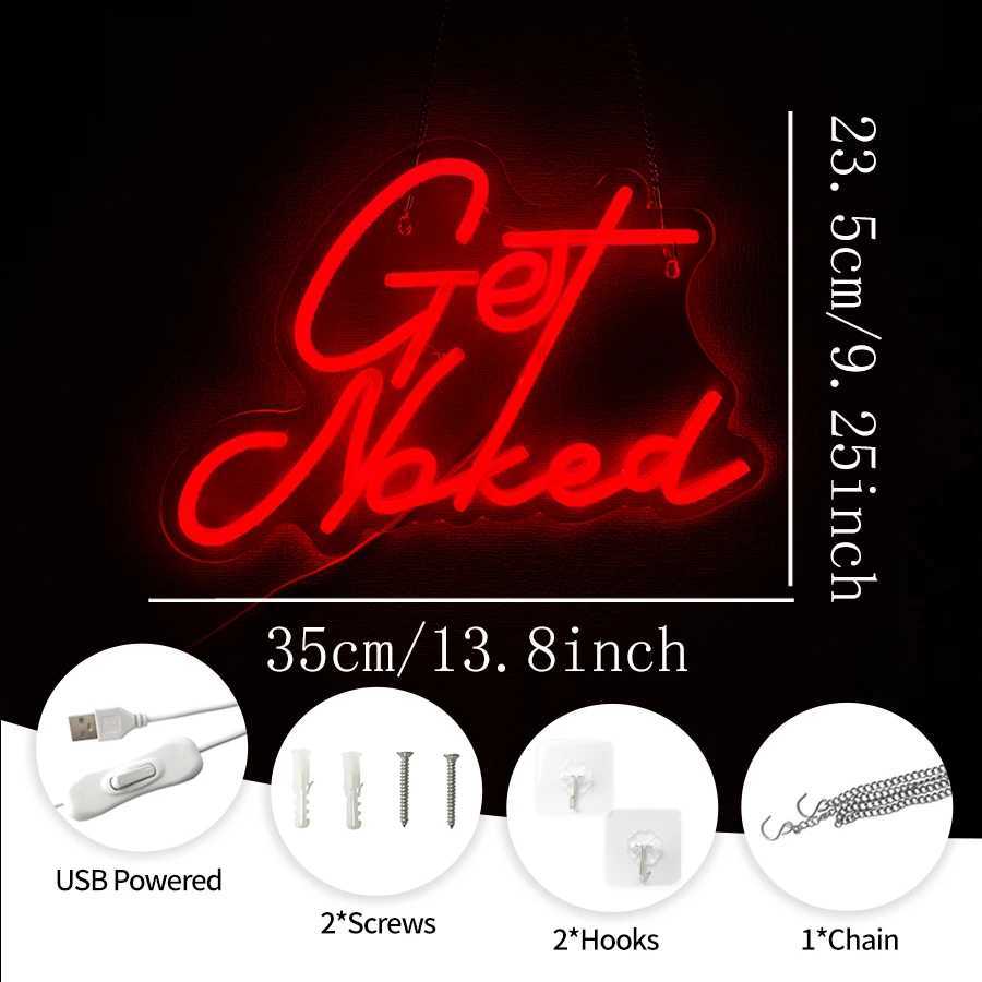 Get Naked Neon Sign For Wall Decor LED Neon Light for Bedroom Bar Party Pub Bathroom Decoration Girls Gift USB Powered. XJ250626