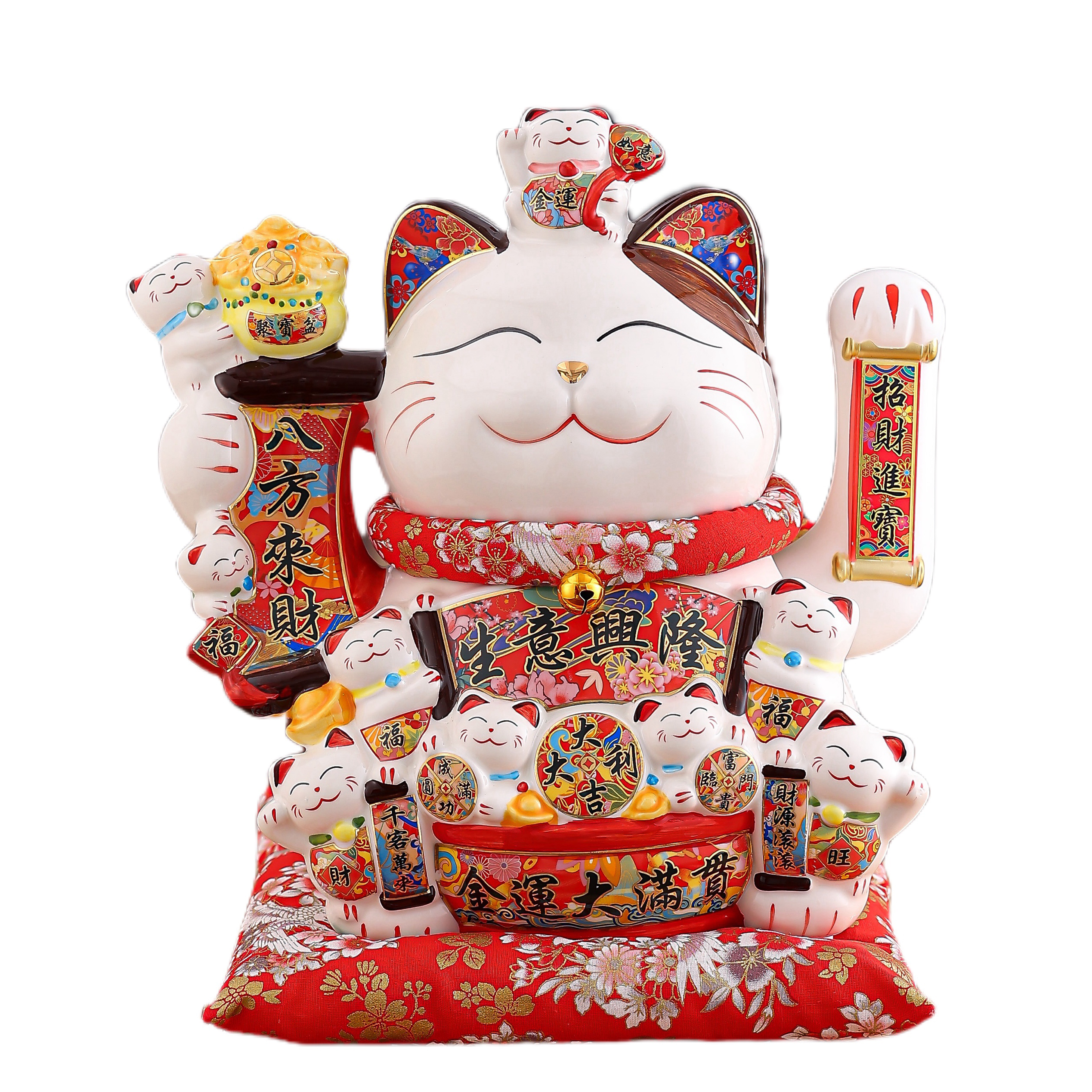 Handcrafted Ceramic Maneki-Neko Figure Perfect Opening Present & Front Desk Decoration Creative Ceramic Lucky Cat Ornament for Home Decor - Ideal Stor