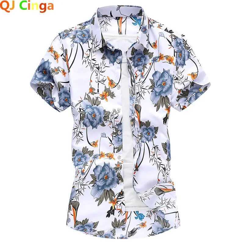 Summer Mens Short Sleeve Printed Shirt Fashionable Casual Lapel Shirts Asian Size Camisa M-5XL 6XL 7XL Chemise W250627