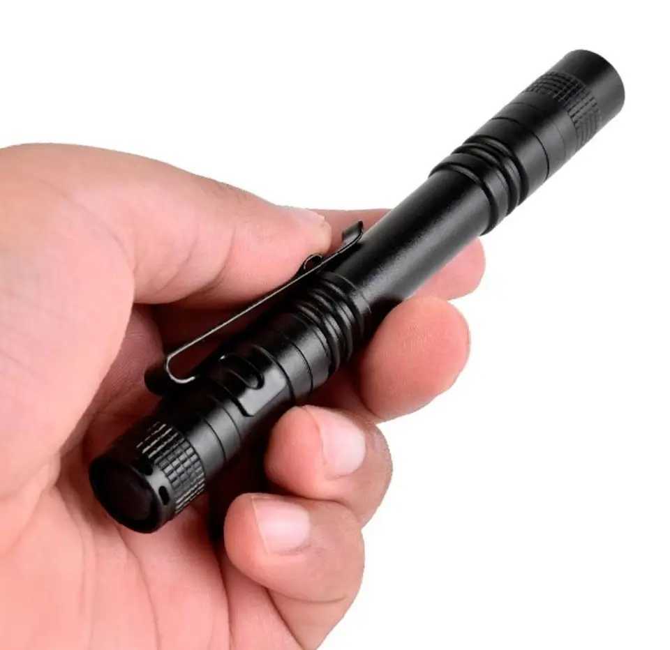 1PC Mini Pen LED Flashlight Waterproof Pocket Torch Powerful LED Lantern AAA Battery Powerful LED for Camping Hunting Wholesale W250701
