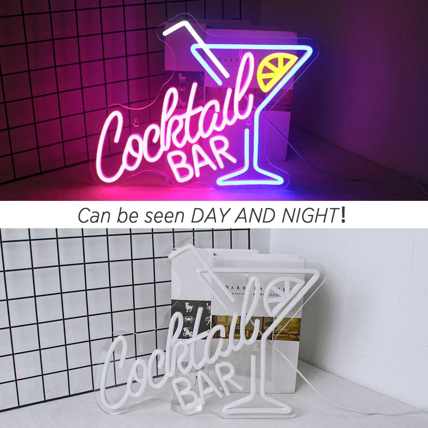 Cocktail Bar LED Neon Sign Art Wall Lights for Beer Bar Decor USB Powered LED Neon Light for Party Pub Night Club Man Cave Decor XJ250626
