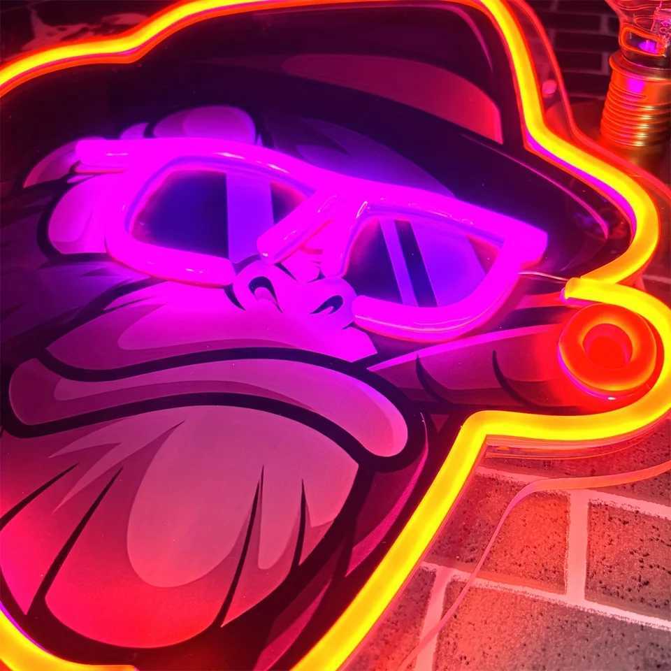 Monkey Neon Signs USB Powered LED Neon Lights For Wall Decor Childrens Bedroom Bar Man Cave Coffee Shop Market Decorations XJ250626