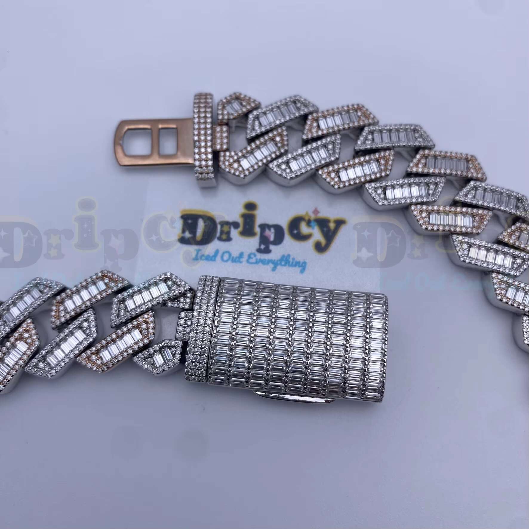 16MM Moissanite Vvs1 d Colour Cuban Link Chain Real Iced Necklace Hip Hop Pass Diamond Test