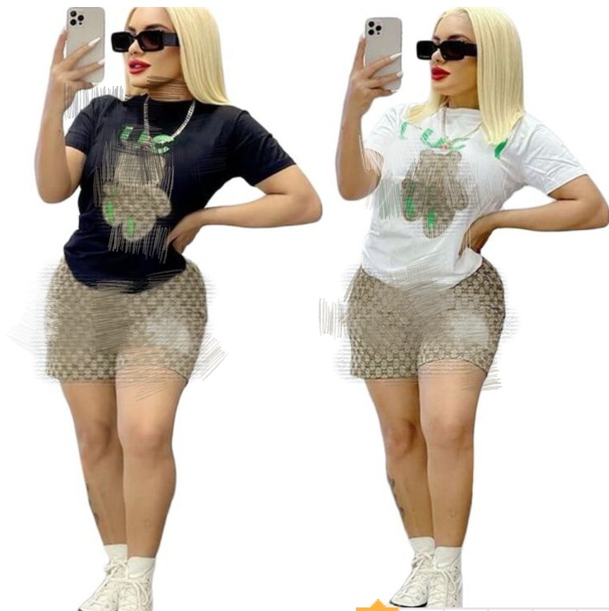 New designer Tracksuits Women's Tracksuits T-shirt shorts Luxury Casual Suit 2 Piece Set sports Suit J2810