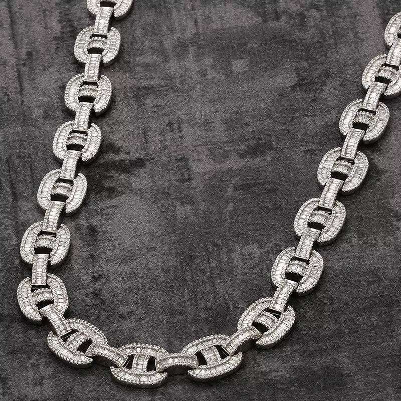 Custom Fine 925 Silver Cuban Chain Link Necklace Hip Hop GRA Moissanite Chains 6-8mm 16-26in VVS Iced Out Moissanite Jewelry