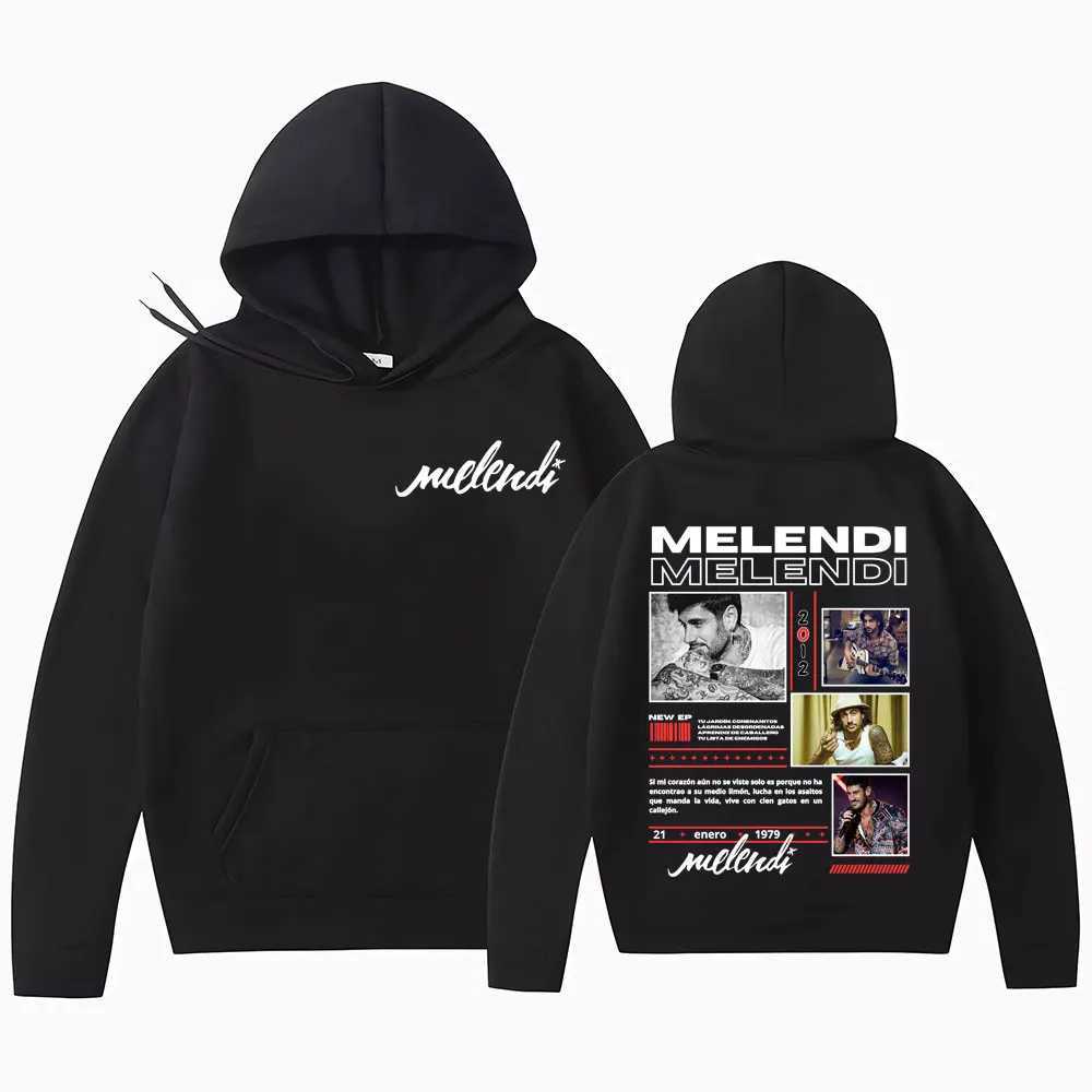 Rapper Melendi Album 2025 Tour Merch Sweatshirt Men Women Fashion Hip Hop Gothic Retro Hoodies Casual Fleece Oversized Pullovers W250627