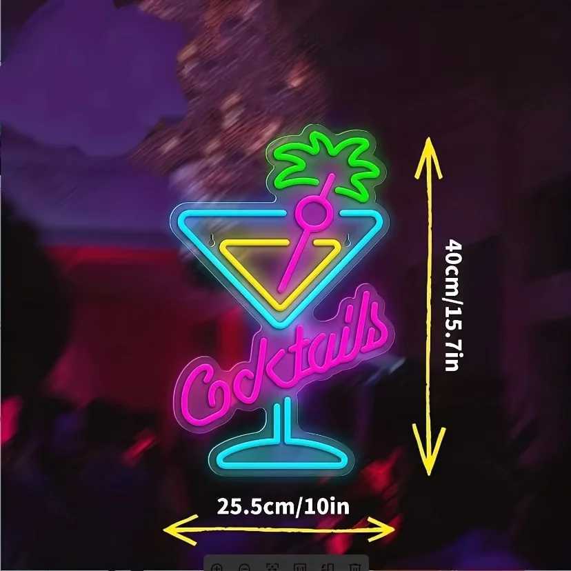 Vibrant Multi-Color Cocktail Neon Light - LED Art Wall Light Perfect for Beer Bar Party Cocktail Bar Nightclub Decoration XJ250626