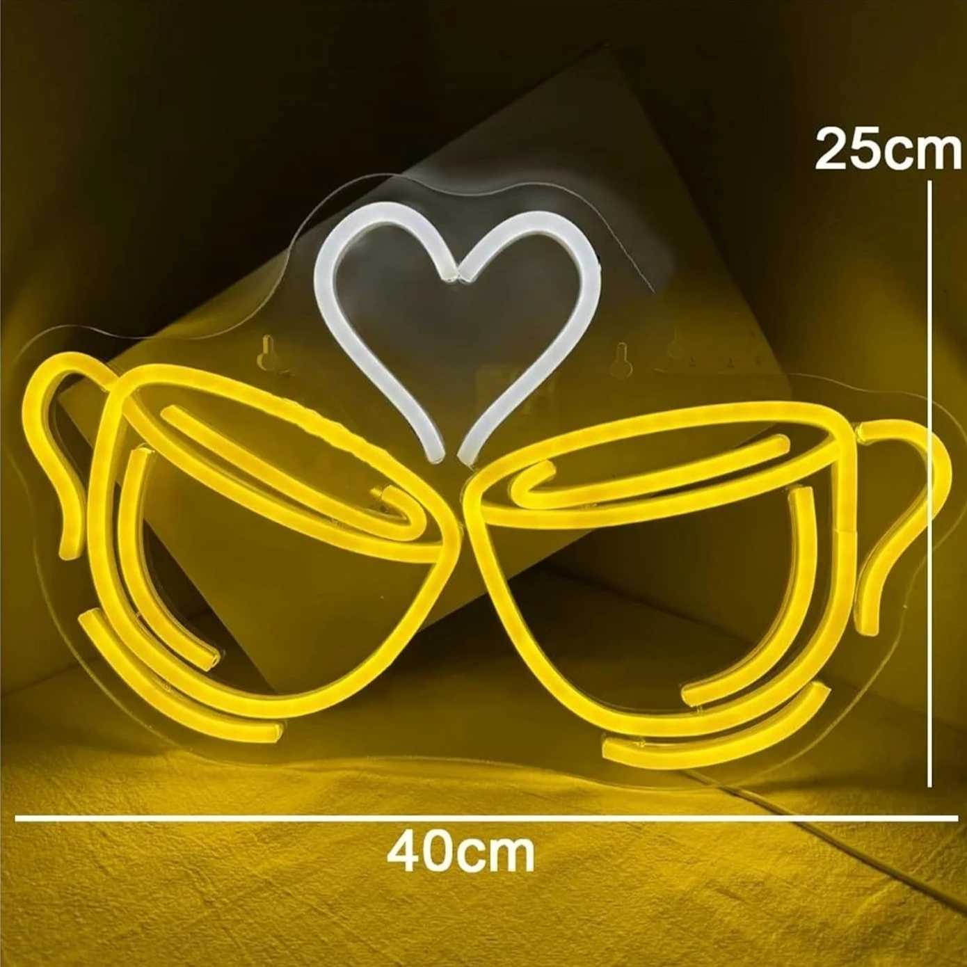 Heart Coffee Neon Sign LED Neon Light Sign USB Powered for Wall Coffee Shop Decor Game Room Man Cave Club Bar Birthday Gifts XJ250626