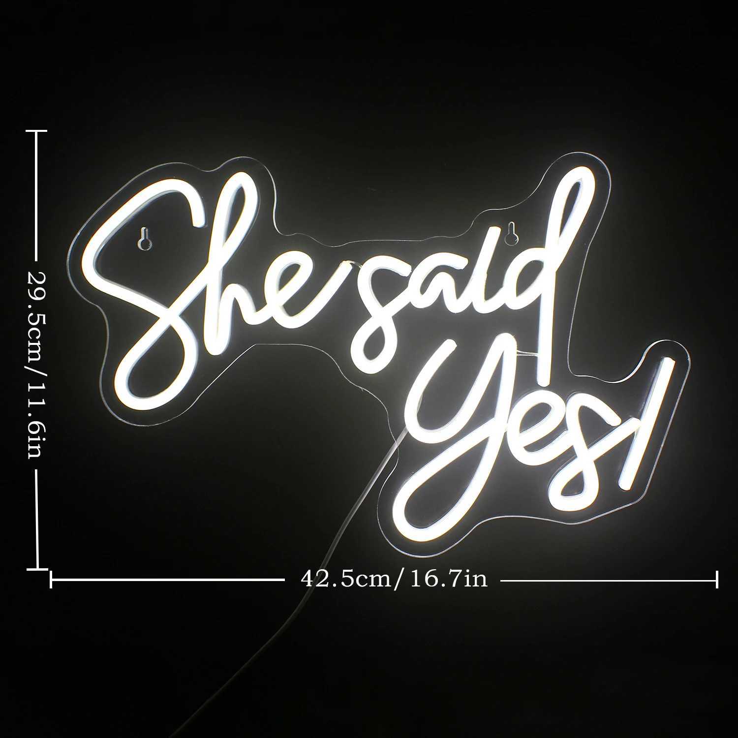 She Said Yes Custom Neon Sign Room Shop Proposal Aesthetic Wall Decor LED Lights Decoration Wedding 5V USB Powered Party XJ250626