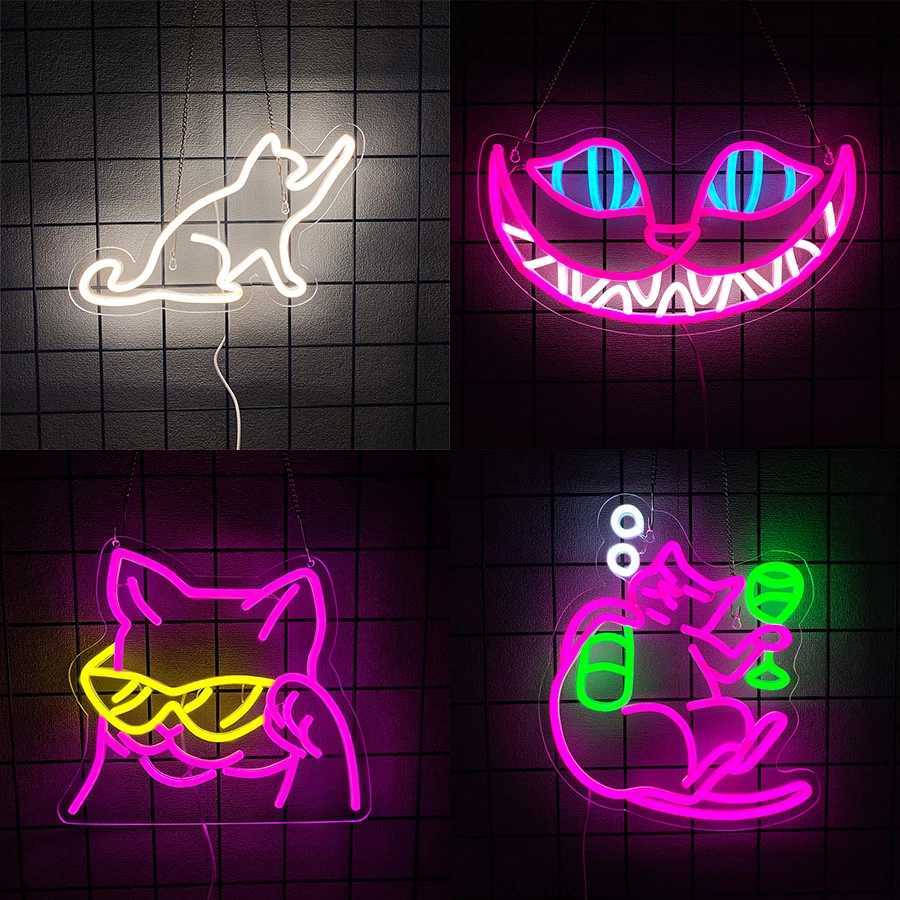 Cat Neon Sign for Wall Decor Cat Lover LED Light Up Signs for Bedroom Man Cave Home Animal Bar Pet Shop Birthday Party Decor XJ250626