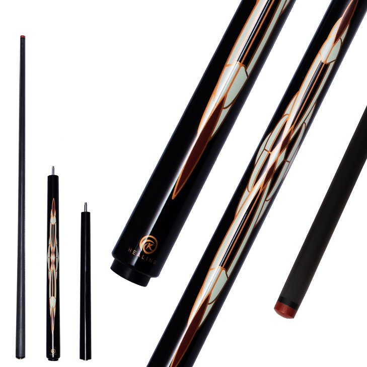 OKHEALING 3 Pieces 12.9mm Tip Break-Jump Cue Black Technology Carbon Fiber Shaft Butt 147cm 20~22oz Radial Pin Billiard Cue Pool Game Cues