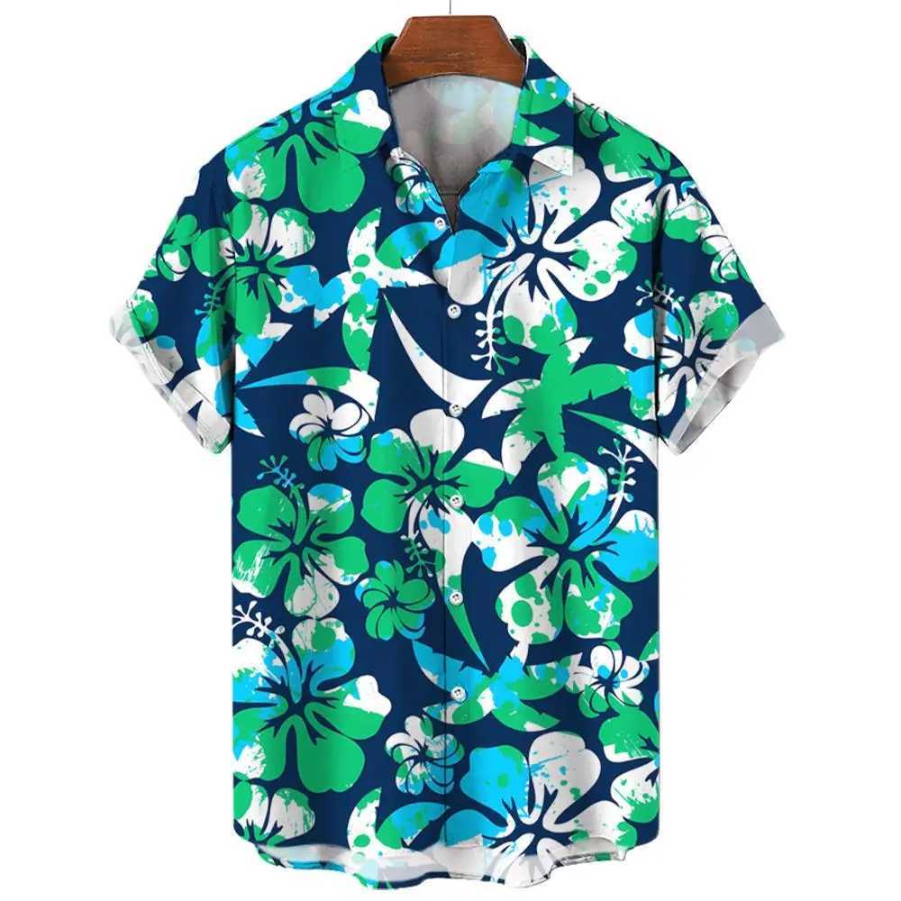 Mens Shirt Summer New Hawaiian Shirt Casual Shirt Beach Shirt Short Sleeve Flower Plant Lapel Hawaiian Holiday Clothing Apparel W250627