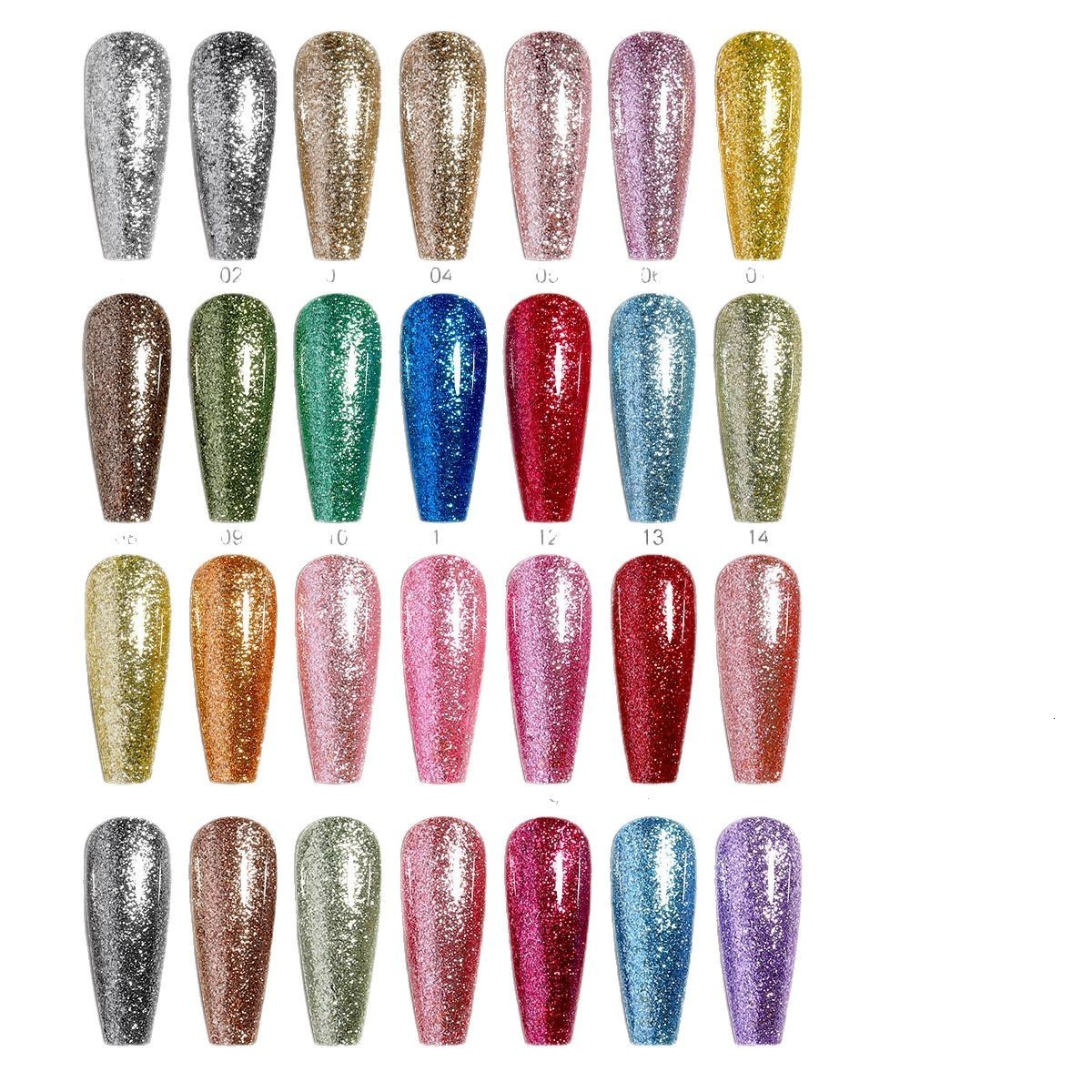 Solid Color Flash Glitter Shards Pull Line Drawing Long-lasting Nail Gel for Nail Salon Use 250418