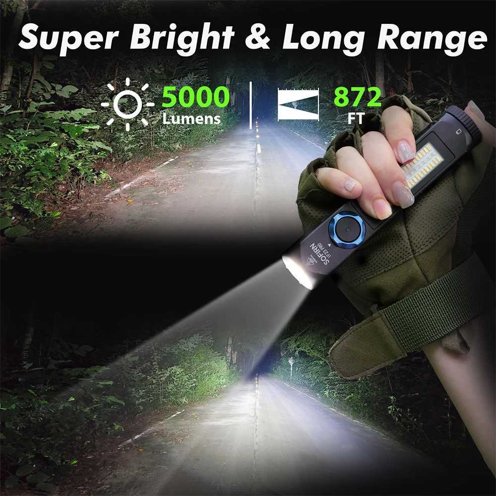 Sofirn IF23 PRO RGB Light 5000lm XHP70B Powerful LED Flashlight 21700 5V 3A USB C Rechargeable Torch with Magnetic W250701