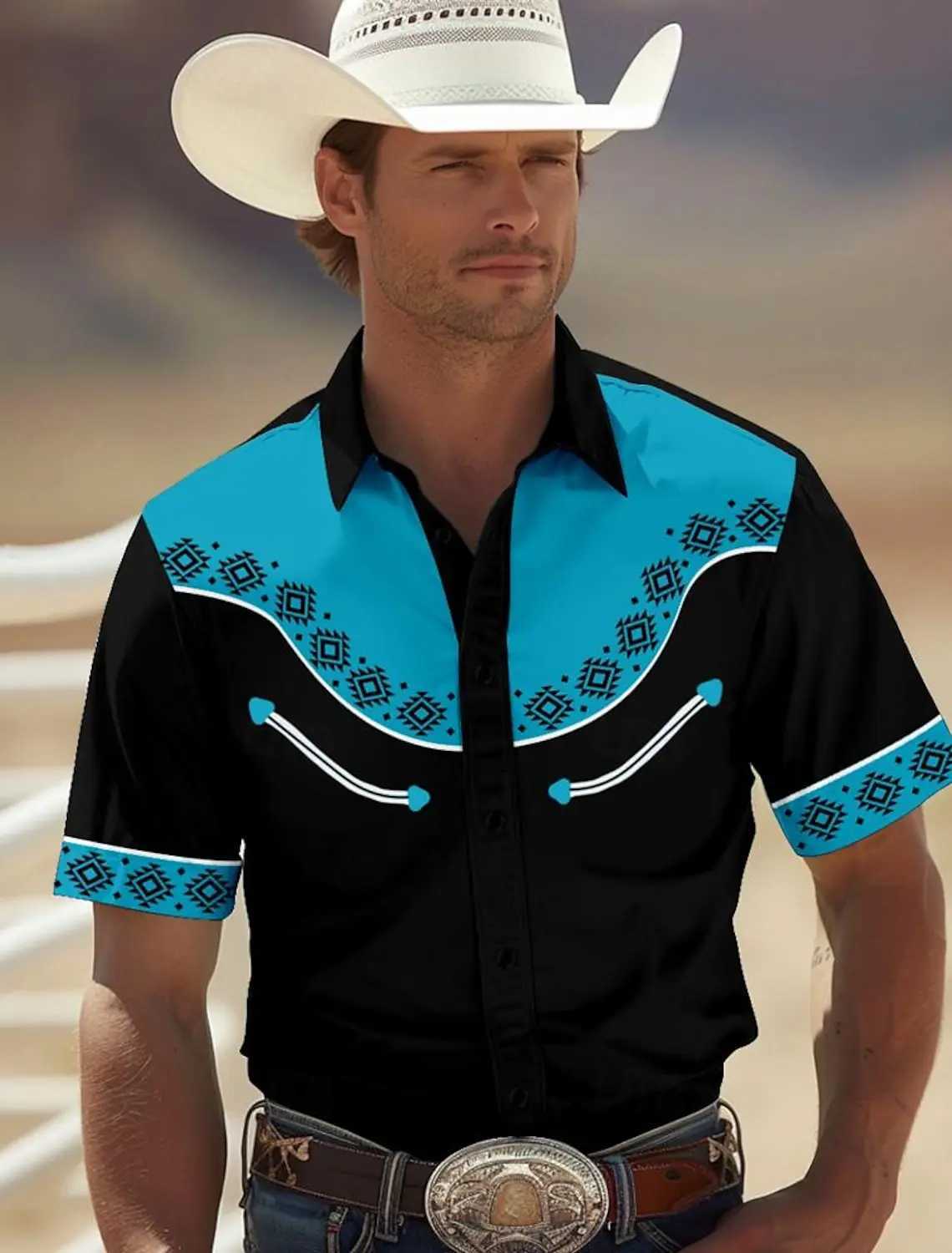 Floral Western Style Tribal Hawaiian Shirts 3D Print Mens Summer Loose Beach Oversize Short-sleeved Top Mens Shirts For Boys W250627